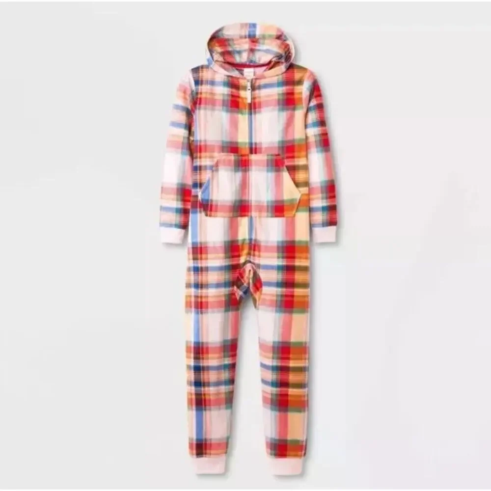 Cat & Jack Girls' Printed Sleeper Union Suit - Pink M NWT